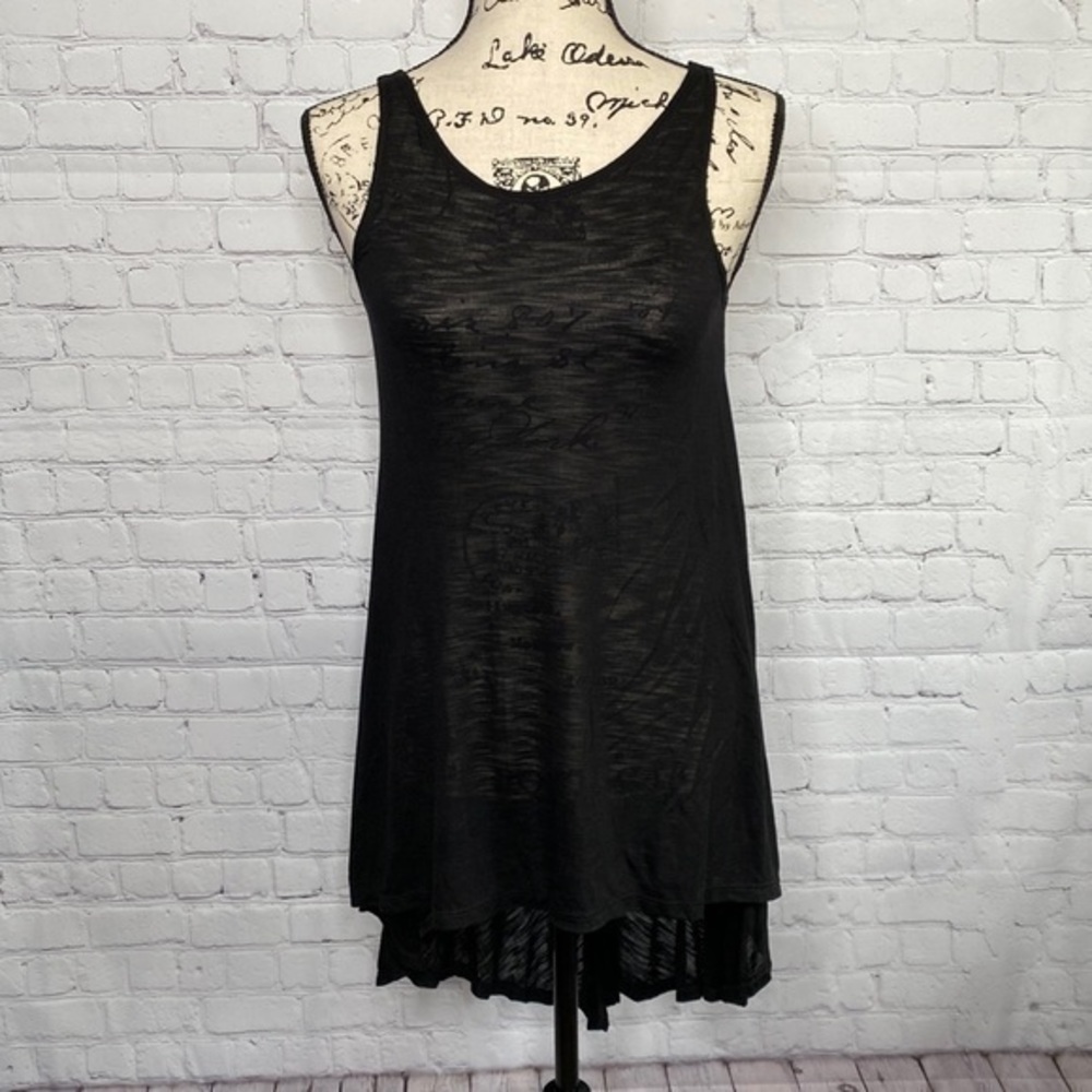 Blue Life Black Tunic Dress with V-Back and Split Hem Sz XS NWOT